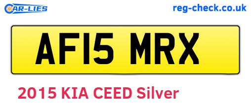 AF15MRX are the vehicle registration plates.