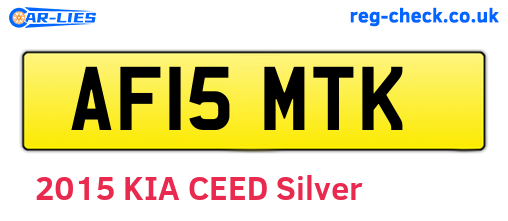 AF15MTK are the vehicle registration plates.