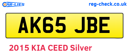 AK65JBE are the vehicle registration plates.