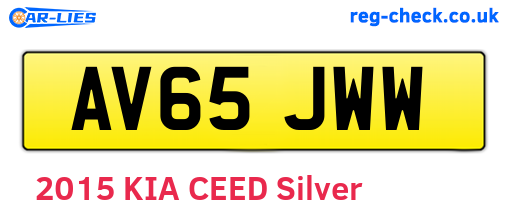 AV65JWW are the vehicle registration plates.