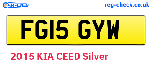 FG15GYW are the vehicle registration plates.