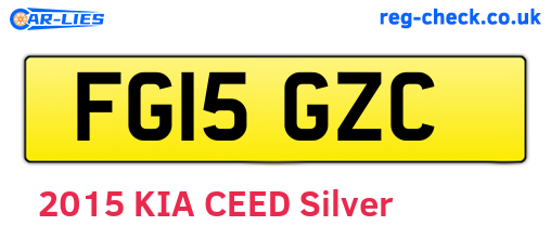 FG15GZC are the vehicle registration plates.