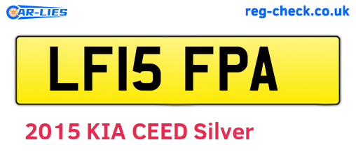 LF15FPA are the vehicle registration plates.