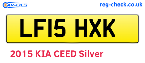 LF15HXK are the vehicle registration plates.