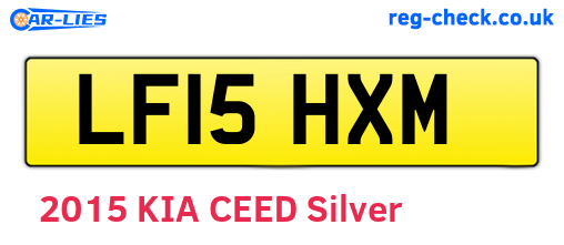 LF15HXM are the vehicle registration plates.