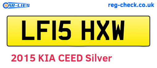 LF15HXW are the vehicle registration plates.