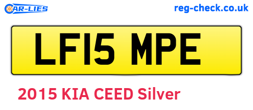 LF15MPE are the vehicle registration plates.