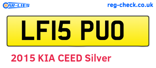 LF15PUO are the vehicle registration plates.