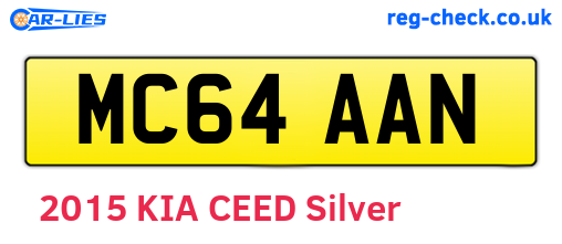 MC64AAN are the vehicle registration plates.