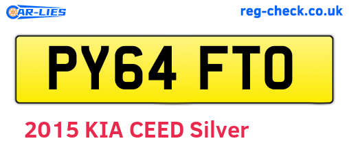PY64FTO are the vehicle registration plates.