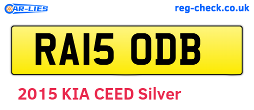 RA15ODB are the vehicle registration plates.