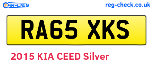RA65XKS are the vehicle registration plates.