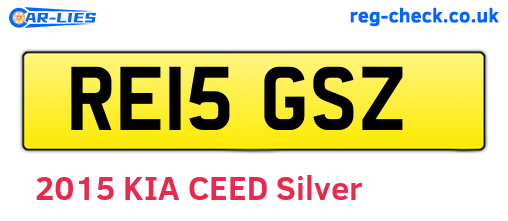 RE15GSZ are the vehicle registration plates.