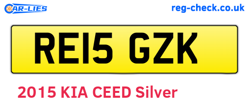 RE15GZK are the vehicle registration plates.