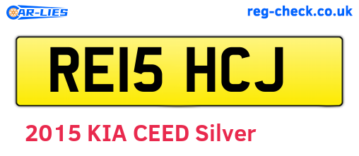 RE15HCJ are the vehicle registration plates.
