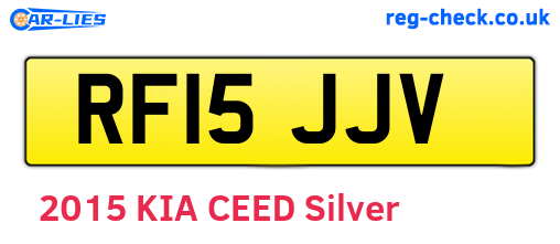 RF15JJV are the vehicle registration plates.