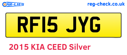 RF15JYG are the vehicle registration plates.