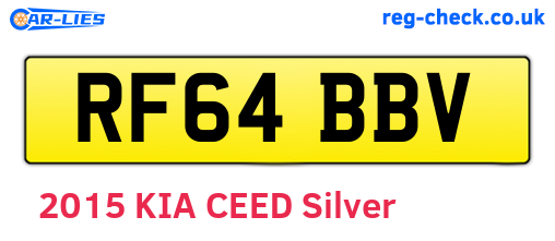 RF64BBV are the vehicle registration plates.