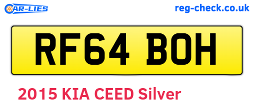 RF64BOH are the vehicle registration plates.