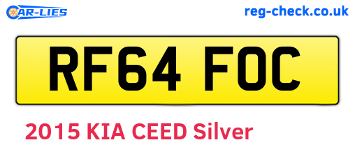 RF64FOC are the vehicle registration plates.