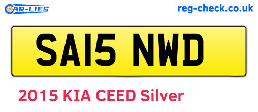 SA15NWD are the vehicle registration plates.