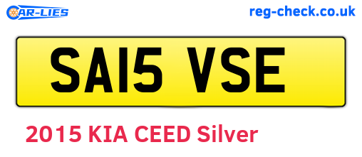SA15VSE are the vehicle registration plates.