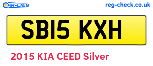 SB15KXH are the vehicle registration plates.