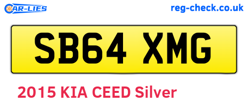 SB64XMG are the vehicle registration plates.