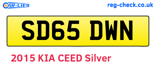 SD65DWN are the vehicle registration plates.