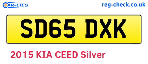 SD65DXK are the vehicle registration plates.