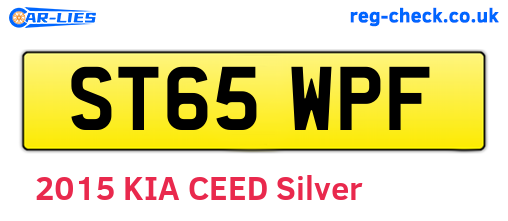 ST65WPF are the vehicle registration plates.
