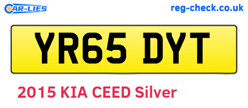 YR65DYT are the vehicle registration plates.