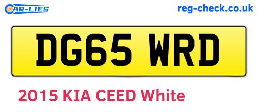 DG65WRD are the vehicle registration plates.