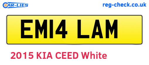 EM14LAM are the vehicle registration plates.