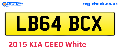 LB64BCX are the vehicle registration plates.