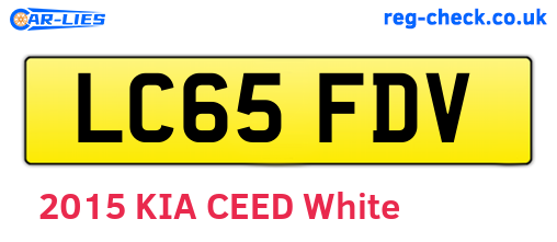LC65FDV are the vehicle registration plates.