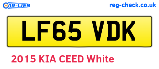 LF65VDK are the vehicle registration plates.