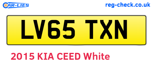 LV65TXN are the vehicle registration plates.