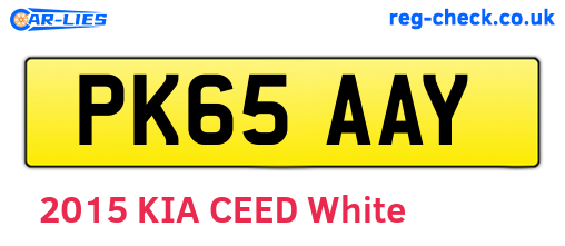 PK65AAY are the vehicle registration plates.