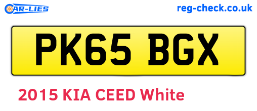 PK65BGX are the vehicle registration plates.