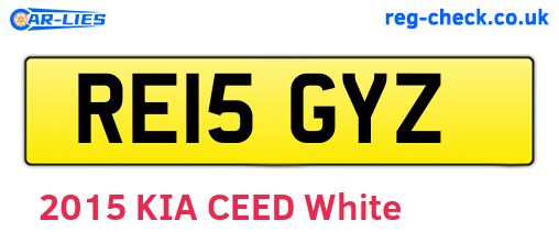 RE15GYZ are the vehicle registration plates.