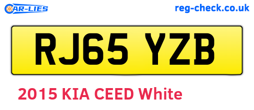 RJ65YZB are the vehicle registration plates.