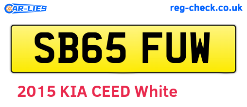 SB65FUW are the vehicle registration plates.