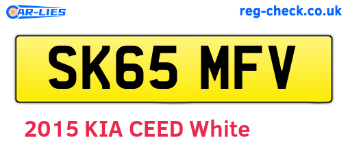 SK65MFV are the vehicle registration plates.