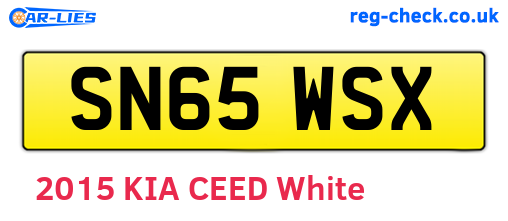 SN65WSX are the vehicle registration plates.