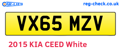 VX65MZV are the vehicle registration plates.