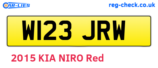 W123JRW are the vehicle registration plates.