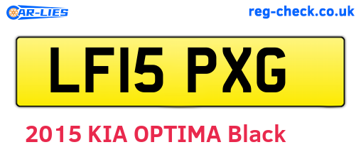 LF15PXG are the vehicle registration plates.