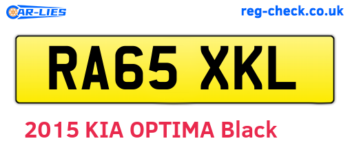 RA65XKL are the vehicle registration plates.