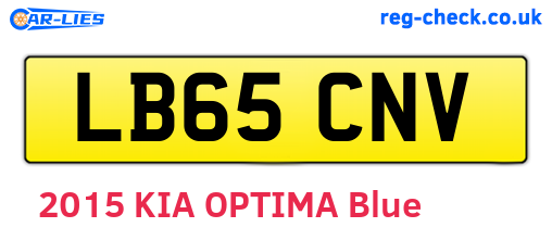 LB65CNV are the vehicle registration plates.
